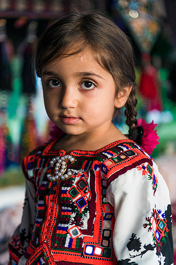 Little Baluch girl in a tent